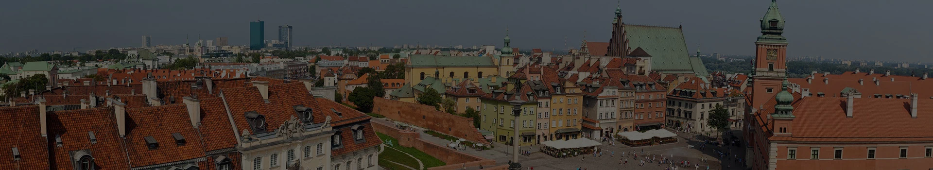 widok na panoramę Warszawy, kolumna Zygmunta, Zamek Królewski